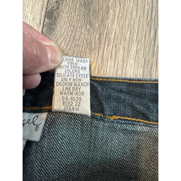 Spiegel Embellished Silver Sequined Swirl Denim Bootcut Flare Jeans Size 6 - Picture 3 of 10